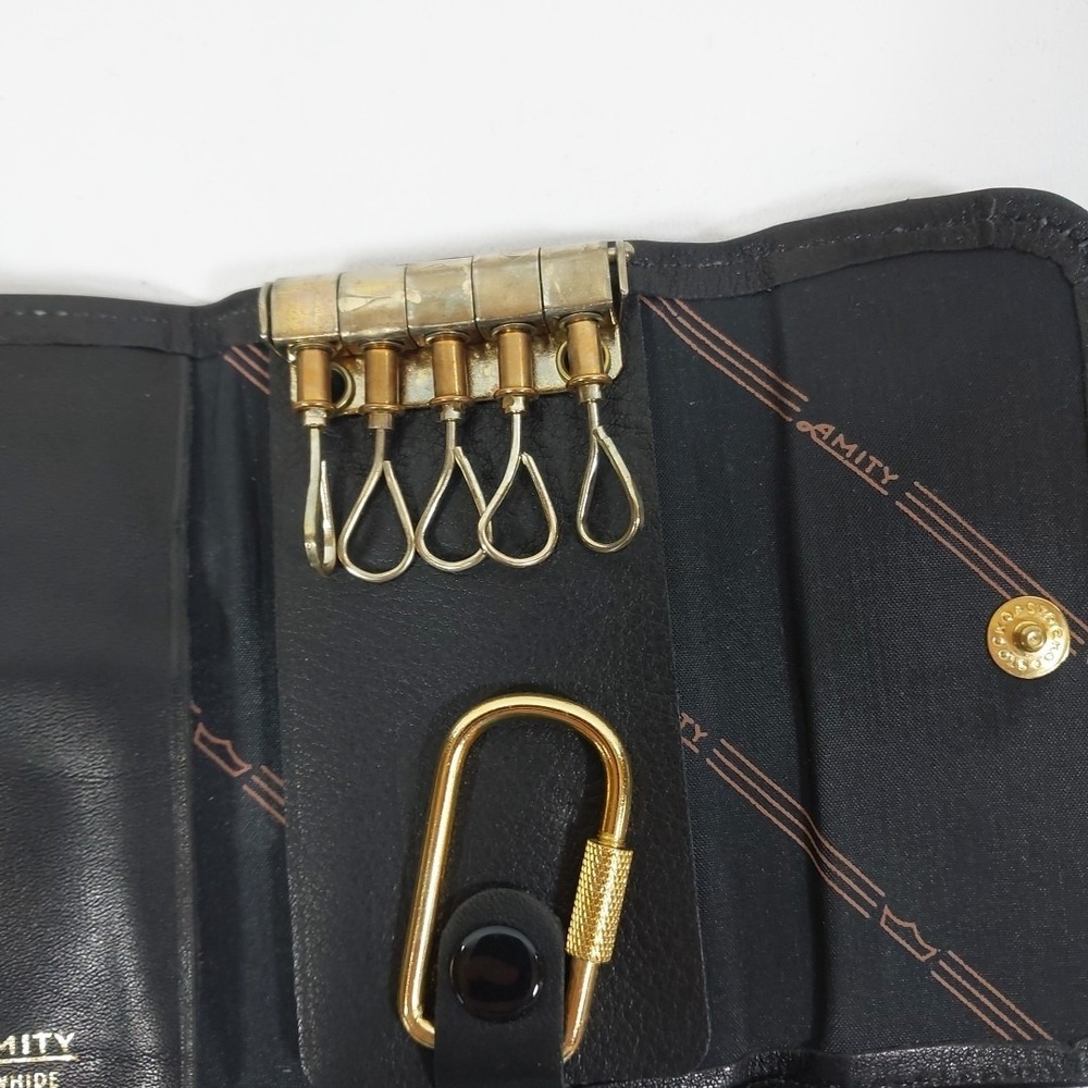 Vintage Amity Positive Lock Black Cowhide Key Kaddy Case - Picture 6 of 6